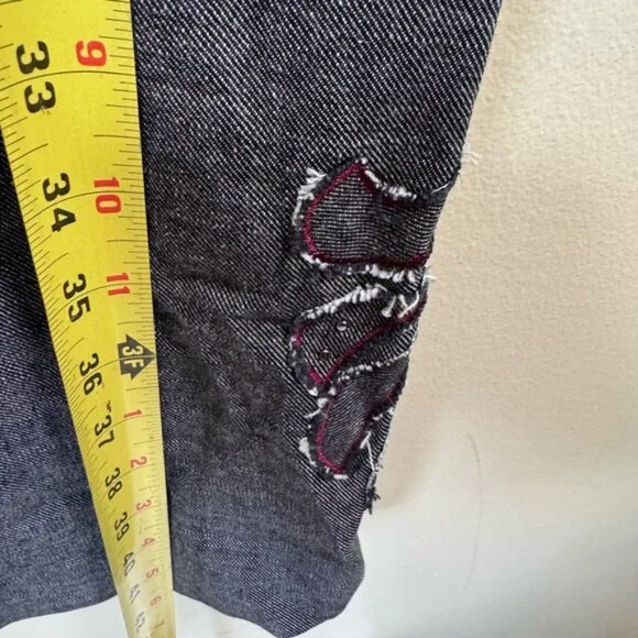 Kenneth Cole Vintage Y2K Embroidered Slit Flare Straight Leg Jean Pant Pocket 10 - Picture 16 of 16